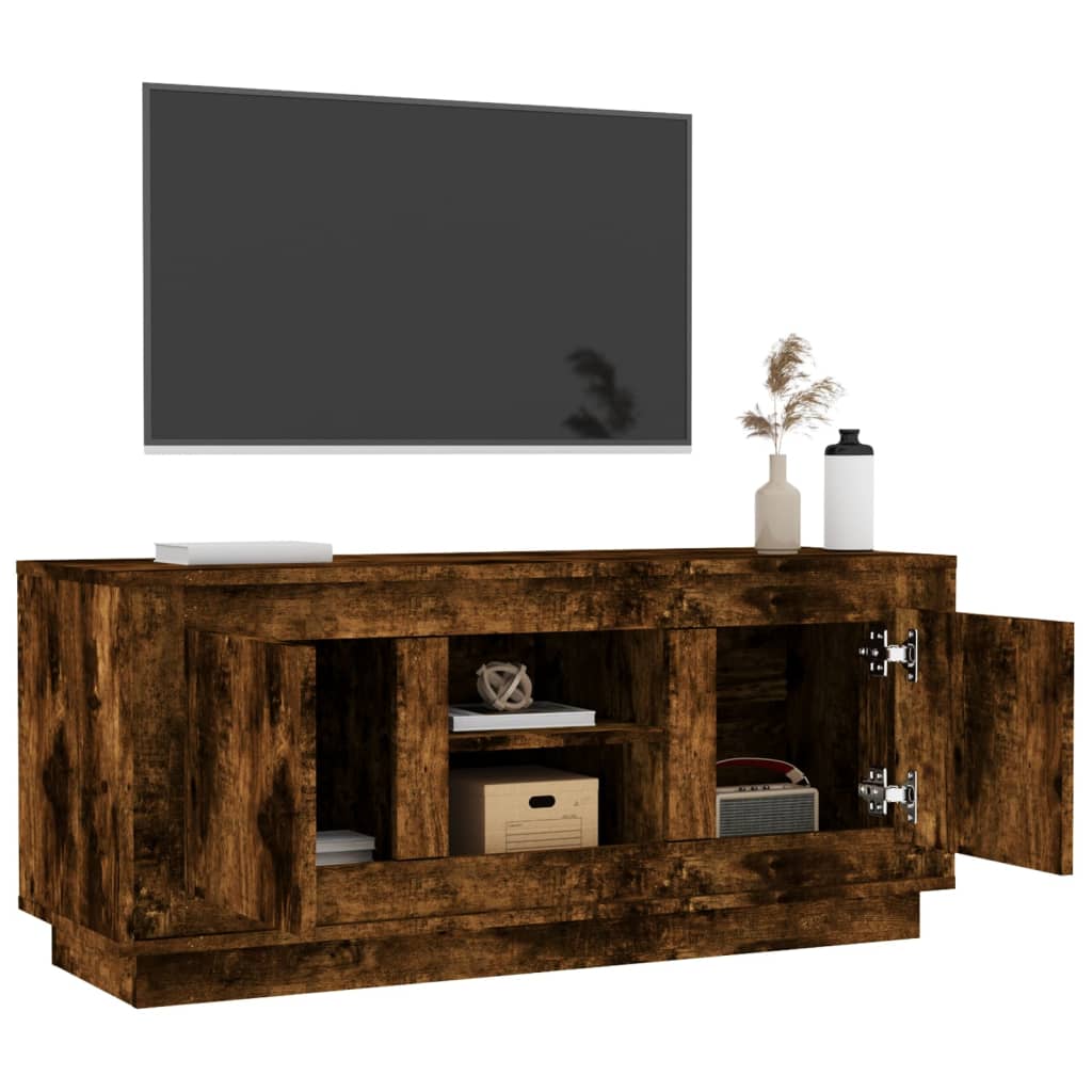 vidaXL TV Cabinet Smoked Oak 102x35x45 cm Engineered Wood