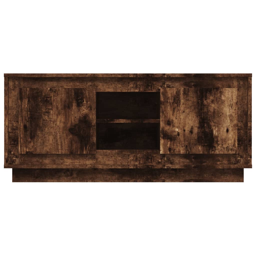 vidaXL TV Cabinet Smoked Oak 102x35x45 cm Engineered Wood