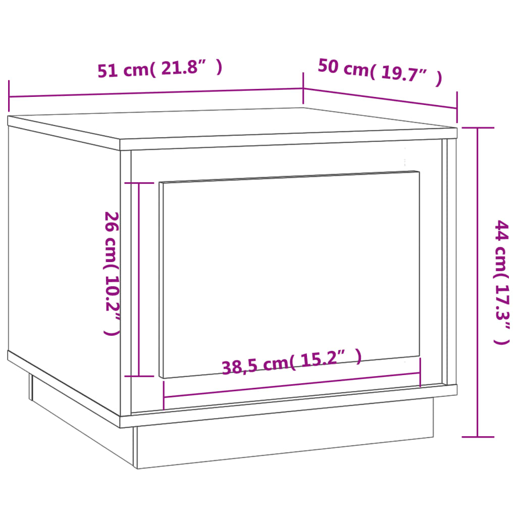 vidaXL Coffee Table Concrete Grey 51x50x44 cm Engineered Wood