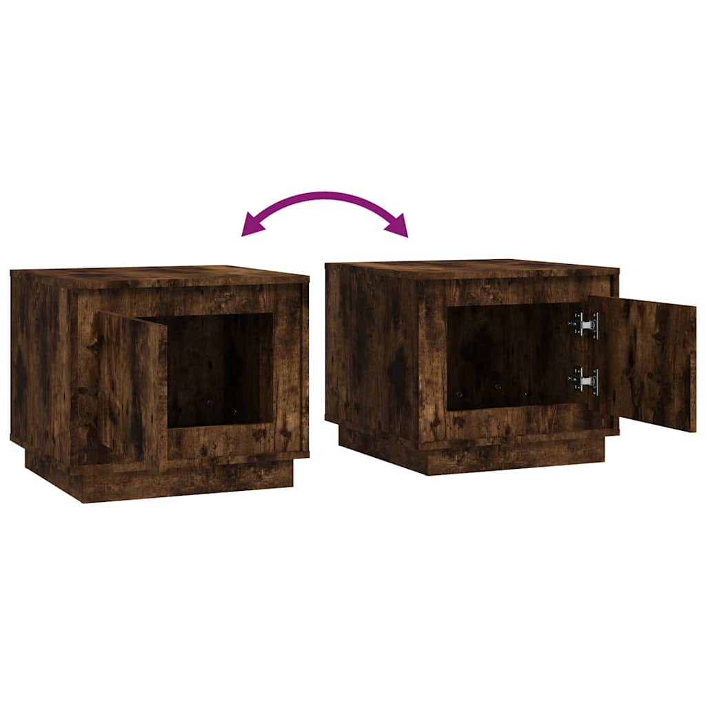vidaXL Coffee Table Smoked Oak 51x50x44 cm Engineered Wood