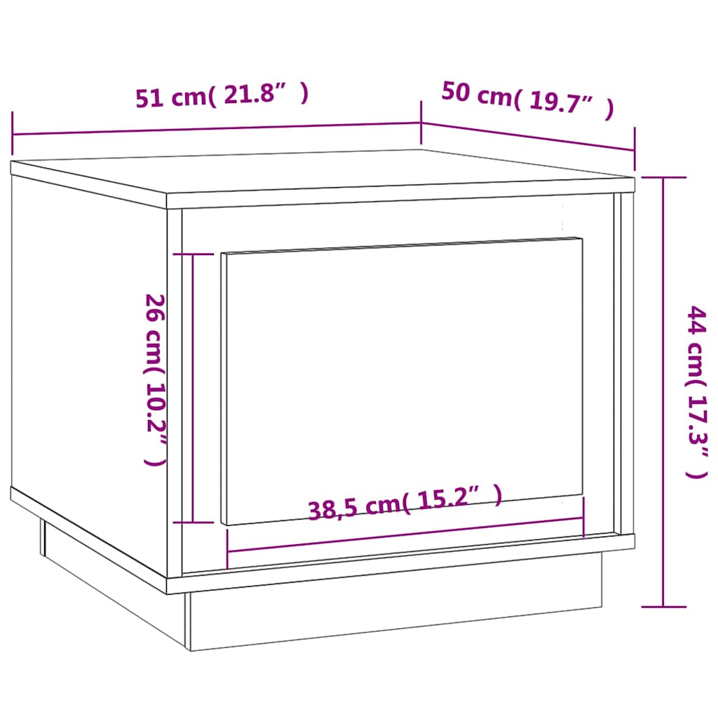 vidaXL Coffee Table Smoked Oak 51x50x44 cm Engineered Wood