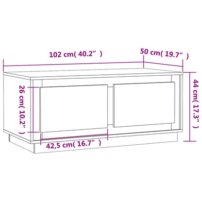 vidaXL Coffee Table Grey Sonoma 102x50x44 cm Engineered Wood
