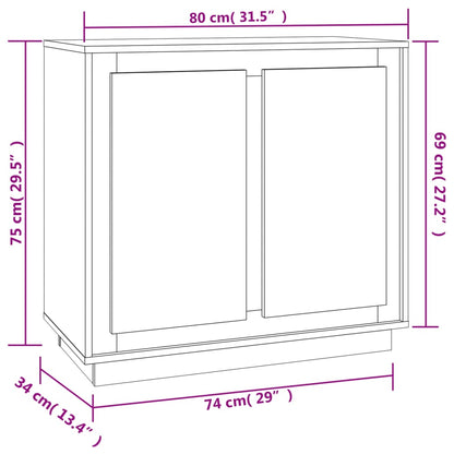 vidaXL Sideboard White 80x34x75 cm Engineered Wood