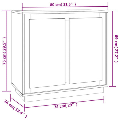 vidaXL Sideboard White 80x34x75 cm Engineered Wood