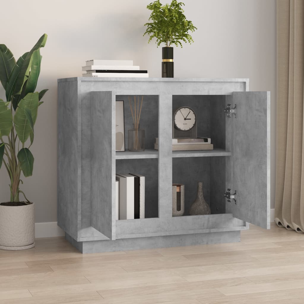 vidaXL Sideboard Concrete Grey 80x34x75 cm Engineered Wood