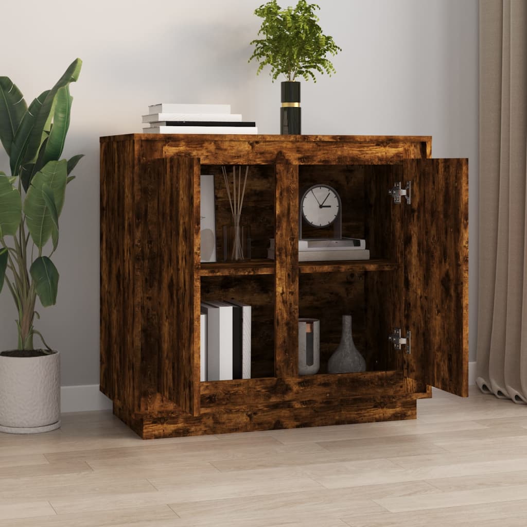 vidaXL Sideboard Smoked Oak 80x34x75 cm Engineered Wood