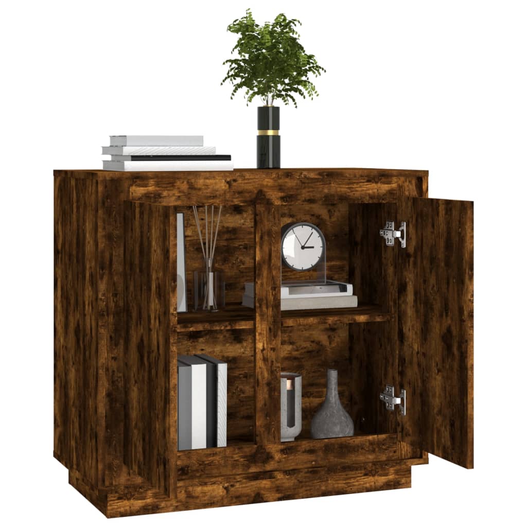 vidaXL Sideboard Smoked Oak 80x34x75 cm Engineered Wood