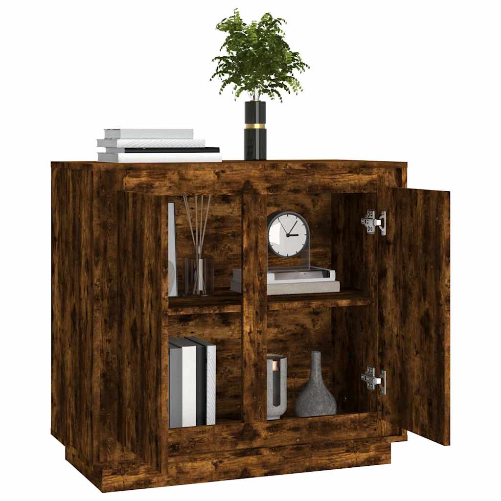 vidaXL Sideboard Smoked Oak 80x34x75 cm Engineered Wood