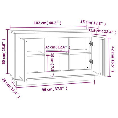 vidaXL Sideboard Brown Oak 102x35x60 cm Engineered Wood