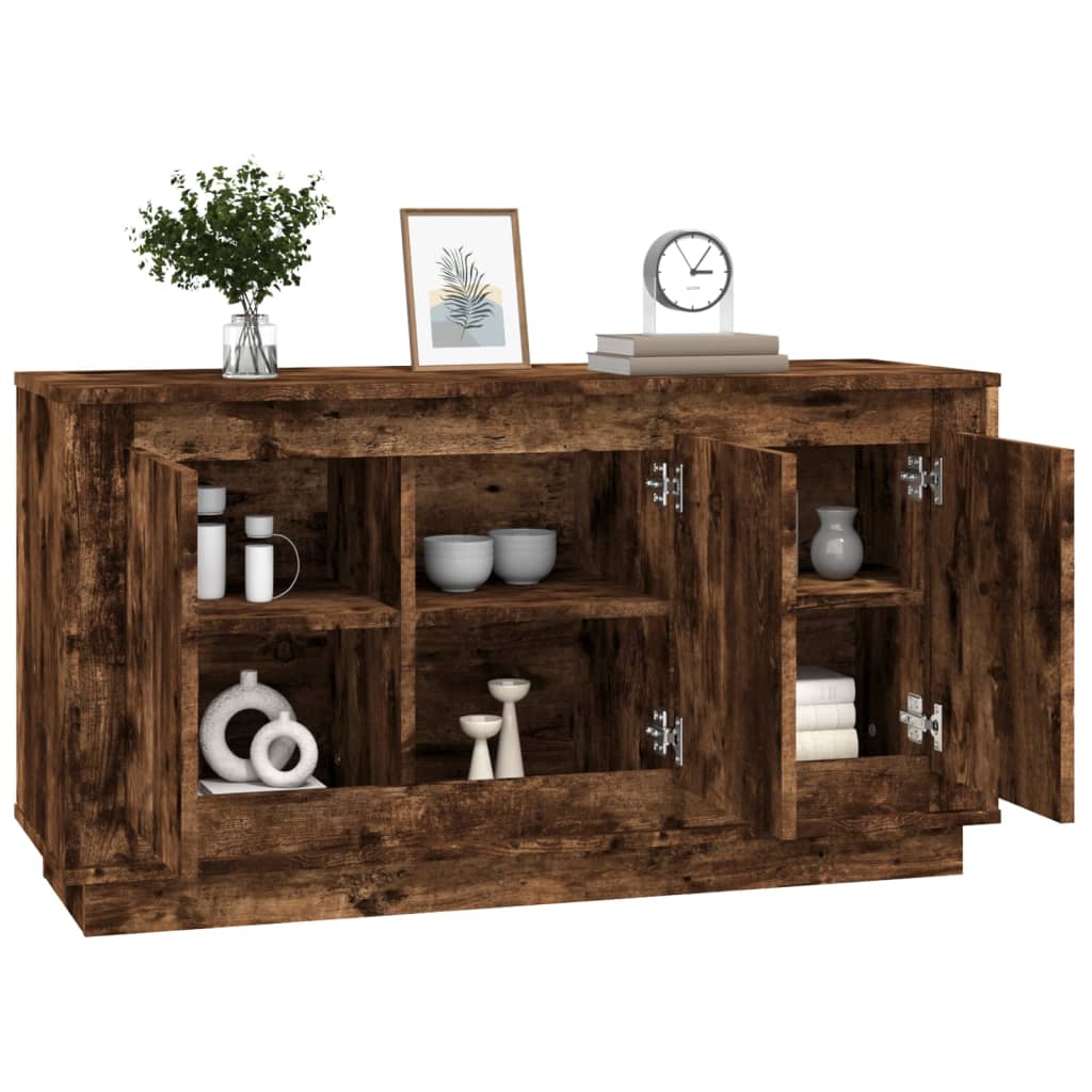 vidaXL Sideboard Smoked Oak 102x35x55 cm Engineered Wood