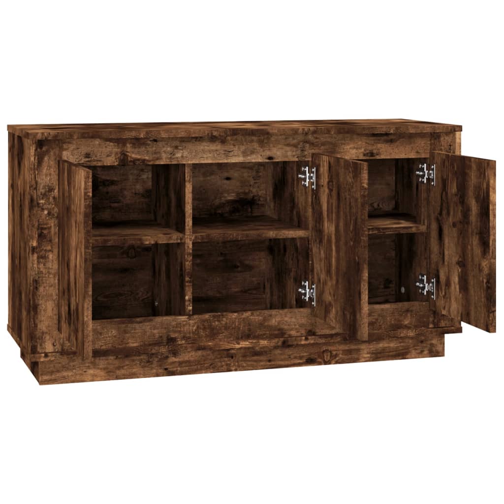 vidaXL Sideboard Smoked Oak 102x35x55 cm Engineered Wood
