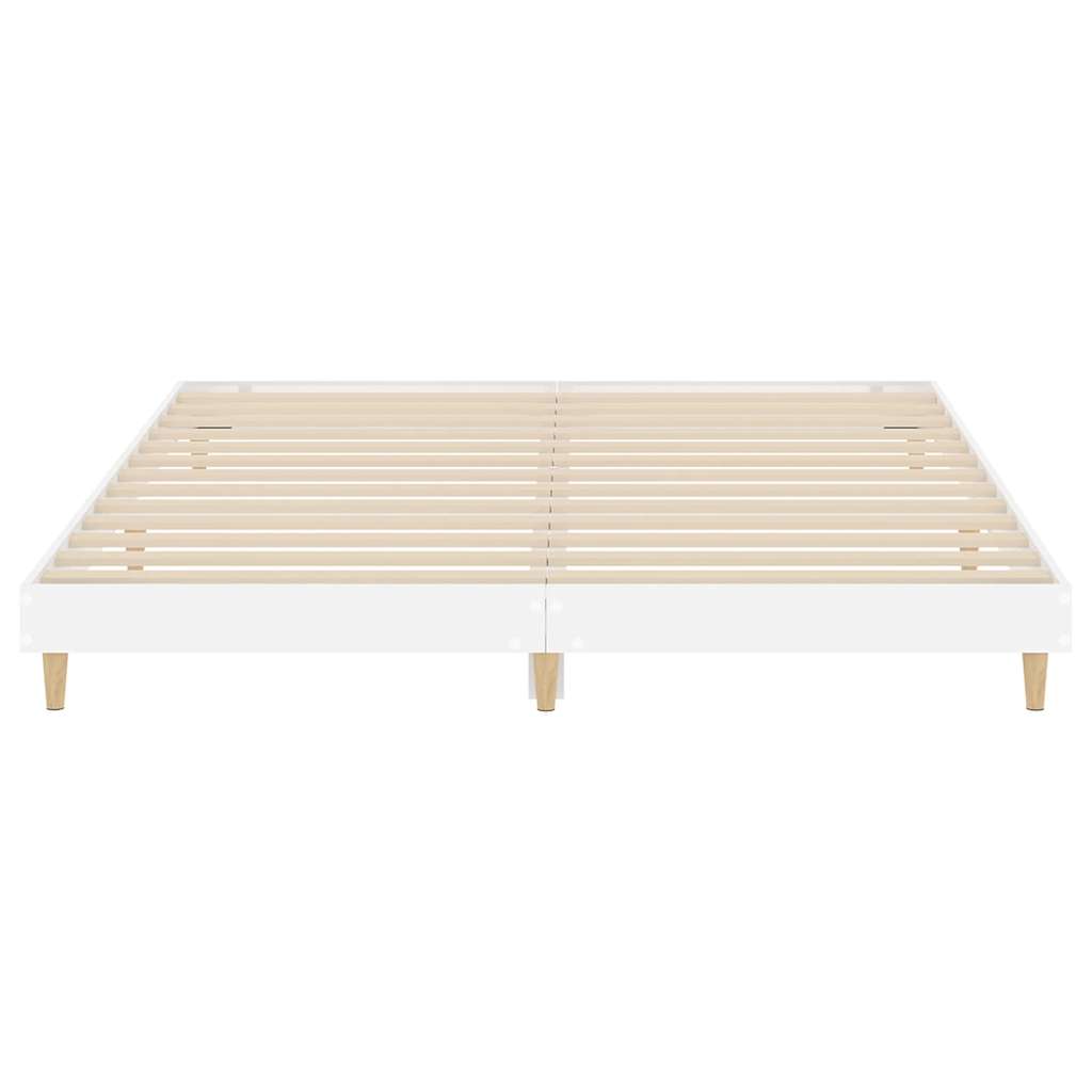 vidaXL Bed Frame without Mattress High Gloss White 200x200 cm
