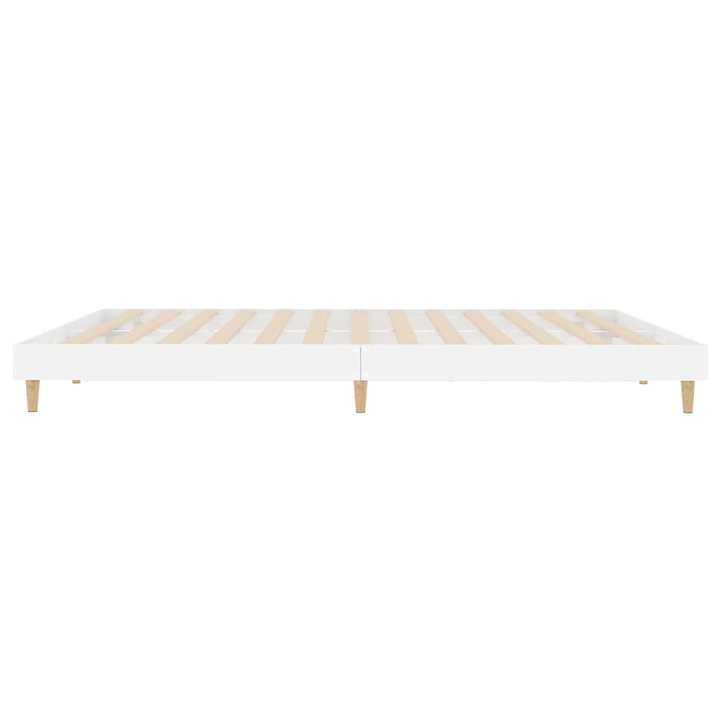 vidaXL Bed Frame without Mattress High Gloss White 200x200 cm