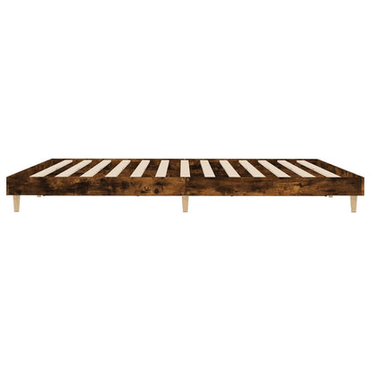 vidaXL Bed Frame without Mattress Smoked Oak 200x200 cm Engineered Wood