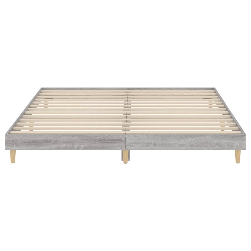 vidaXL Bed Frame without Mattress Grey Sonoma 200x200 cm Engineered Wood