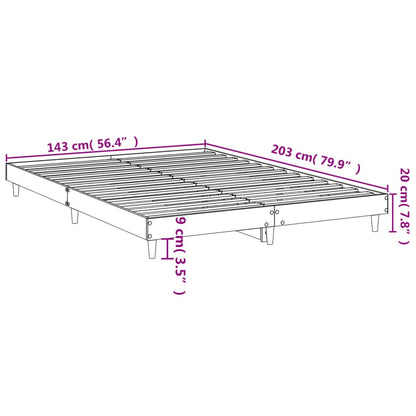 vidaXL Bed Frame without Mattress Smoked Oak 140x200 cm Engineered Wood