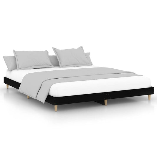 vidaXL Bed Frame without Mattress Black 120x200 cm Engineered Wood