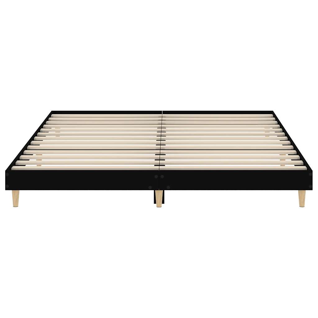 vidaXL Bed Frame without Mattress Black 120x200 cm Engineered Wood