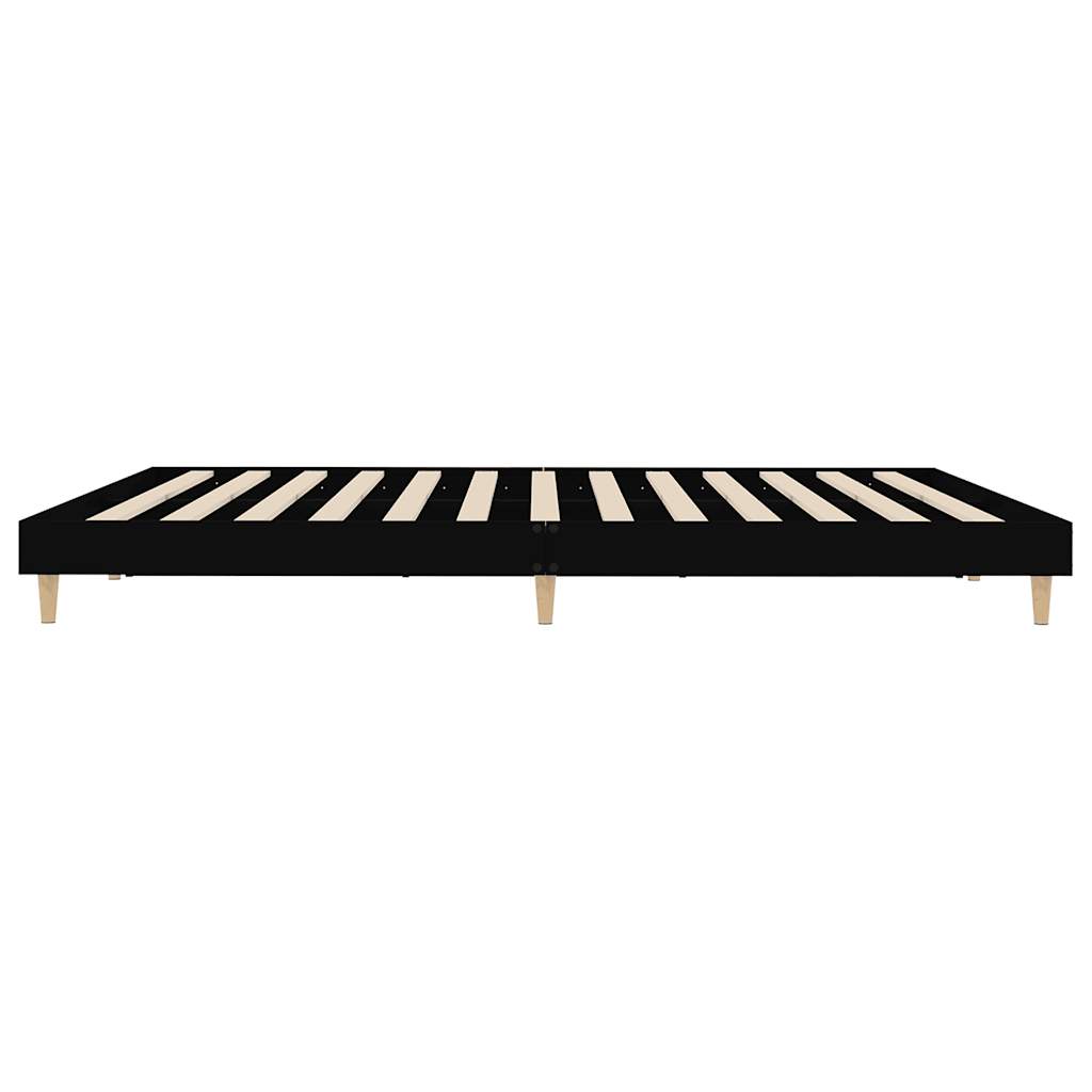 vidaXL Bed Frame without Mattress Black 120x200 cm Engineered Wood