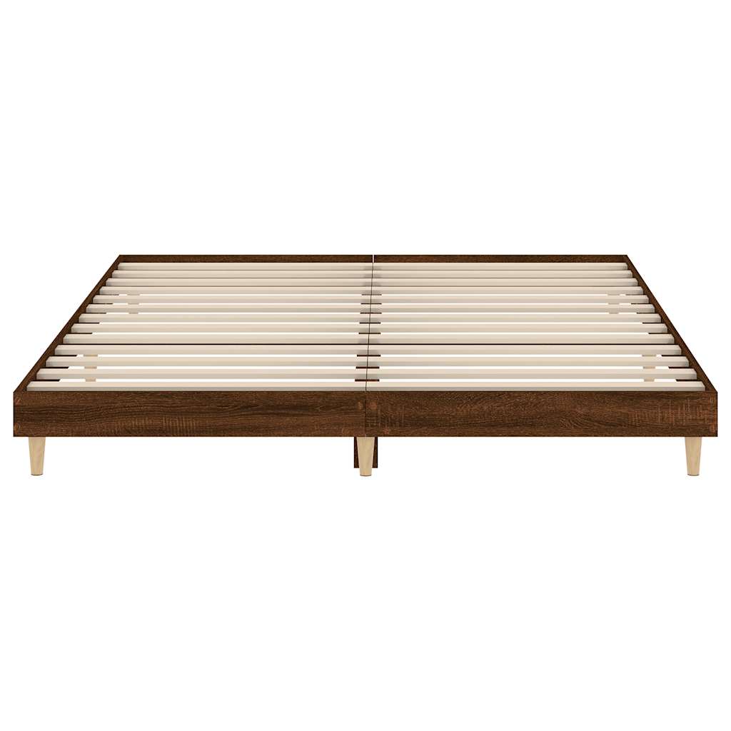 vidaXL Bed Frame without Mattress Brown Oak 120x200 cm Engineered Wood
