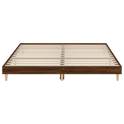 vidaXL Bed Frame without Mattress Brown Oak 120x200 cm Engineered Wood