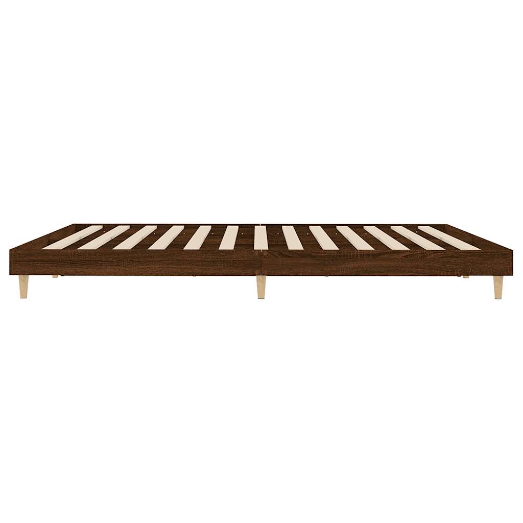 vidaXL Bed Frame without Mattress Brown Oak 120x200 cm Engineered Wood