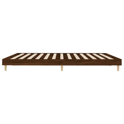 vidaXL Bed Frame without Mattress Brown Oak 120x200 cm Engineered Wood