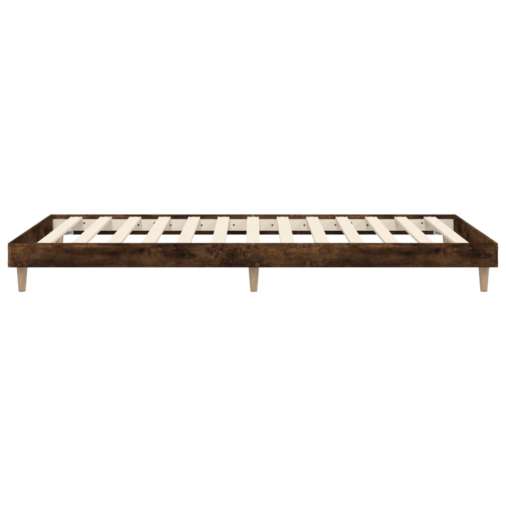 vidaXL Bed Frame without Mattress Smoked Oak 100x200 cm Engineered Wood