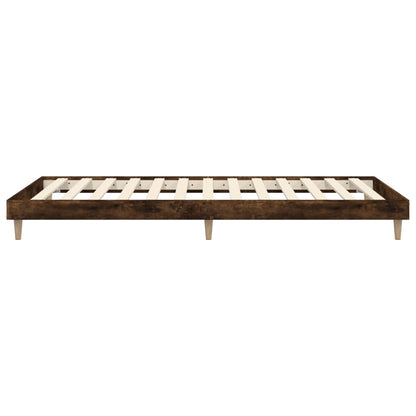 vidaXL Bed Frame without Mattress Smoked Oak 100x200 cm Engineered Wood