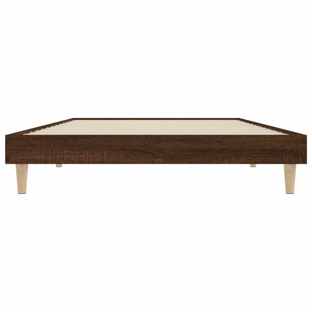 vidaXL Bed Frame without Mattress Brown Oak 100x200 cm Engineered Wood