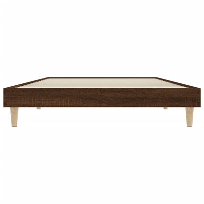 vidaXL Bed Frame without Mattress Brown Oak 100x200 cm Engineered Wood