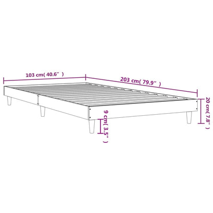 vidaXL Bed Frame without Mattress Brown Oak 100x200 cm Engineered Wood