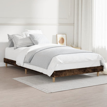 vidaXL Bed Frame without Mattress Smoked Oak 90x200 cm Engineered Wood