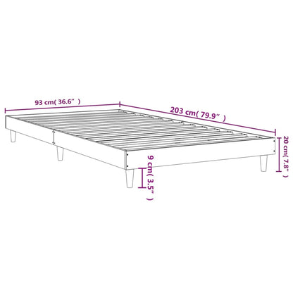 vidaXL Bed Frame without Mattress Smoked Oak 90x200 cm Engineered Wood