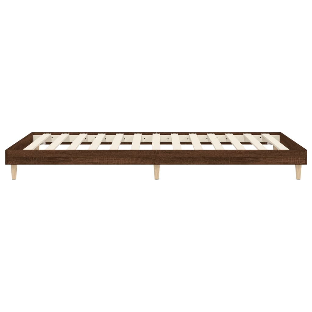 vidaXL Bed Frame without Mattress Brown Oak 90x200 cm Engineered Wood