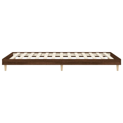 vidaXL Bed Frame without Mattress Brown Oak 90x200 cm Engineered Wood