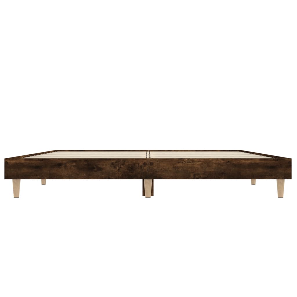 vidaXL Bed Frame without Mattress Smoked Oak 120x190 cm Small Double Engineered Wood