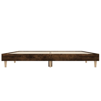 vidaXL Bed Frame without Mattress Smoked Oak 120x190 cm Small Double Engineered Wood