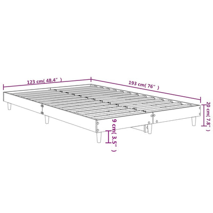 vidaXL Bed Frame without Mattress Smoked Oak 120x190 cm Small Double Engineered Wood