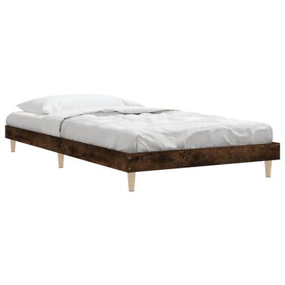 vidaXL Bed Frame without Mattress Smoked Oak 90x190 cm Single Engineered Wood