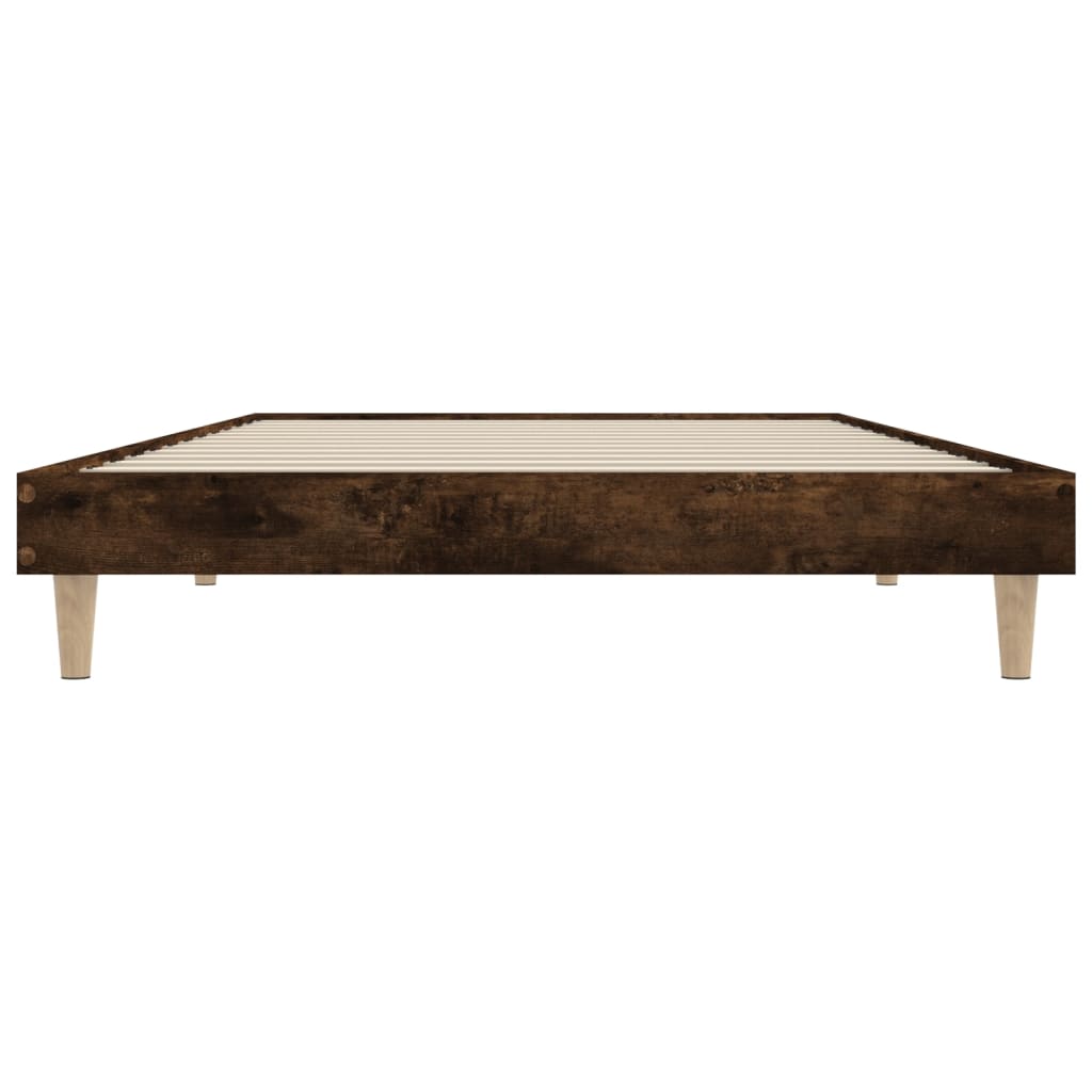 vidaXL Bed Frame without Mattress Smoked Oak 90x190 cm Single Engineered Wood
