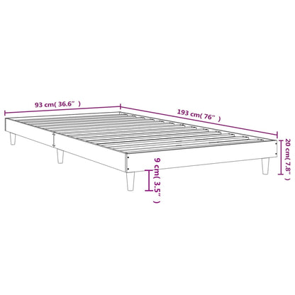 vidaXL Bed Frame without Mattress Smoked Oak 90x190 cm Single Engineered Wood
