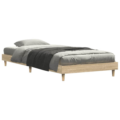 vidaXL Bed Frame without Mattress Sonoma Oak 75x190 cm Small Single Engineered Wood