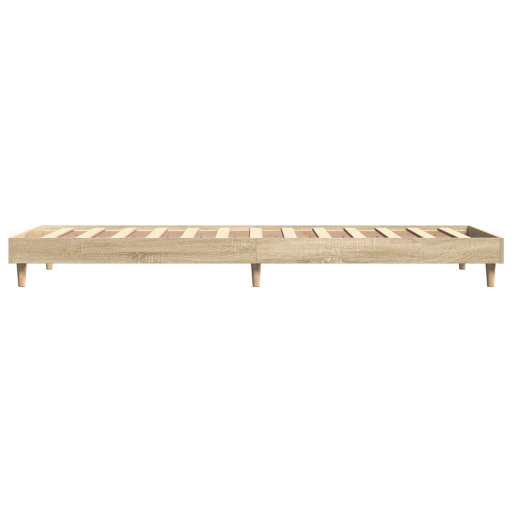 vidaXL Bed Frame without Mattress Sonoma Oak 75x190 cm Small Single Engineered Wood