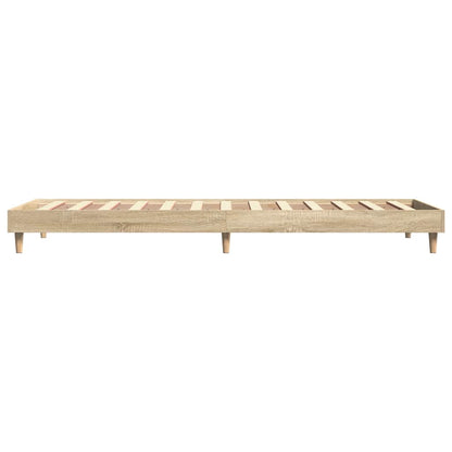 vidaXL Bed Frame without Mattress Sonoma Oak 75x190 cm Small Single Engineered Wood