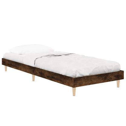 vidaXL Bed Frame without Mattress Smoked Oak 75x190 cm Engineered Wood