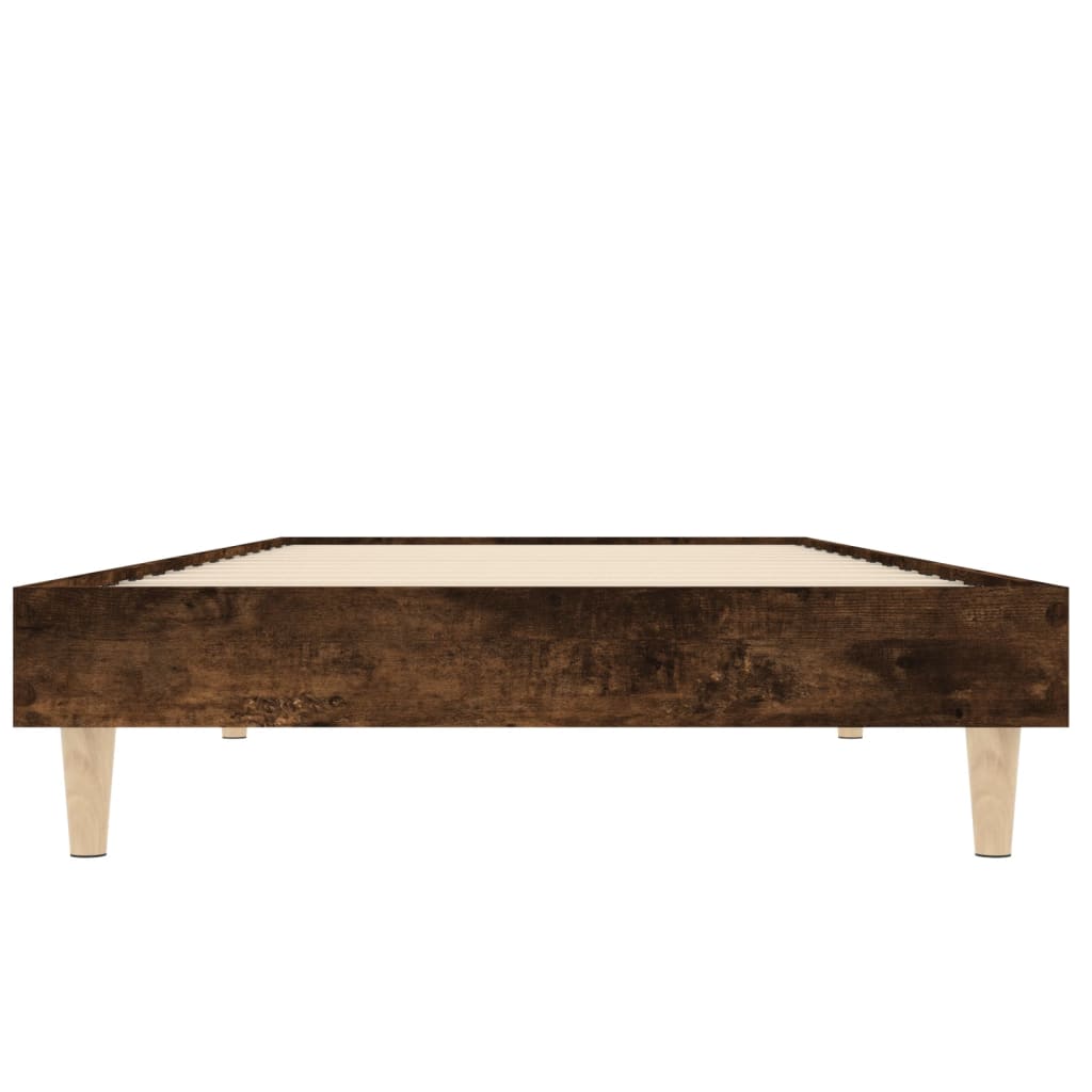 vidaXL Bed Frame without Mattress Smoked Oak 75x190 cm Engineered Wood