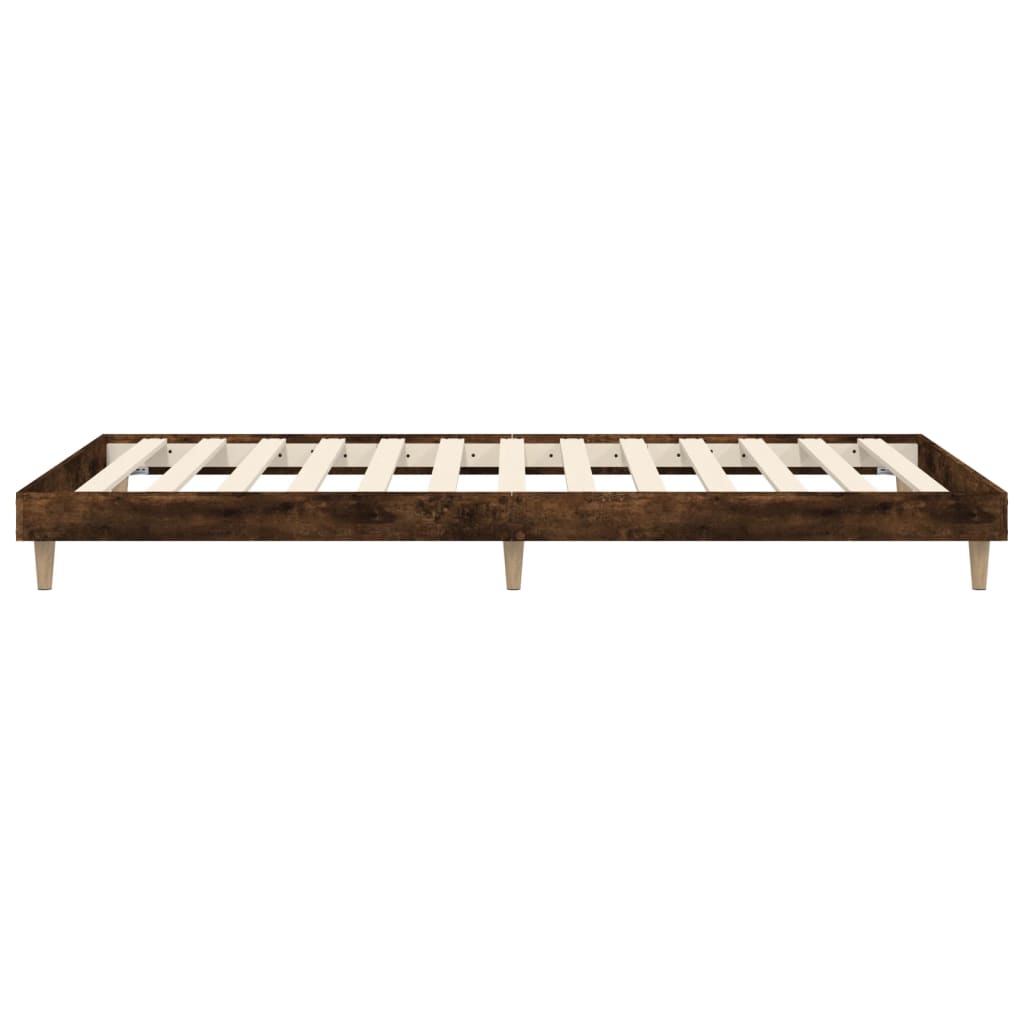 vidaXL Bed Frame without Mattress Smoked Oak 75x190 cm Engineered Wood