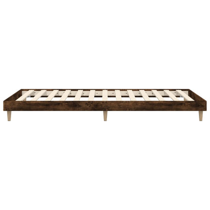 vidaXL Bed Frame without Mattress Smoked Oak 75x190 cm Engineered Wood