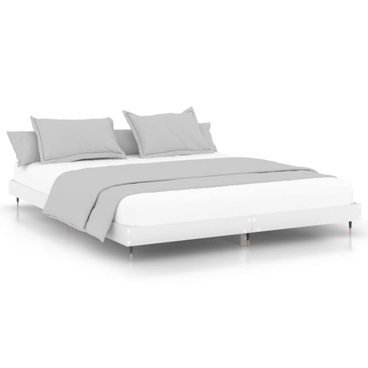 vidaXL Bed Frame without Mattress White 200x200 cm Engineered Wood